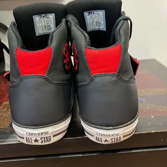 Converse Black High-Top Sneakers with Red Accents - Picture 8 of 14